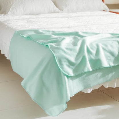 CAI TENG Fleece Throw Blankets Blanket Lightweight Warm Soft Cozy Kids Pet-Friendly Bulk Fleece Blanket Solid for Home, Bed, Sofa, Dorm, Office, Gifts, Outdoor Mint 6 Pack 50 x 60 inch - color: Mint