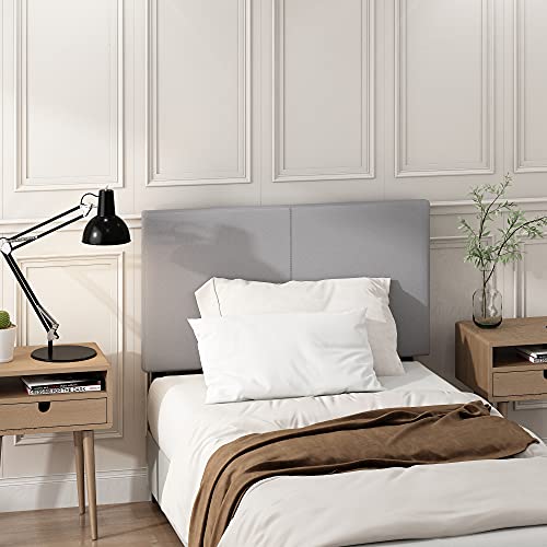 Furinno Roanne Upholstered Headboard, Twin, Glacier - color: Glacier, style: Twin-Plain