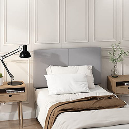 Furinno Roanne Upholstered Headboard, Twin, Glacier - color: Glacier, style: Twin-Plain
