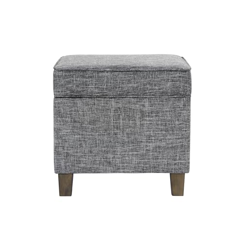 HomePop 18" Classic Square Storage Ottoman - Slate Grey - color: Slate Grey