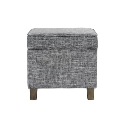 HomePop 18" Classic Square Storage Ottoman - Slate Grey - color: Slate Grey