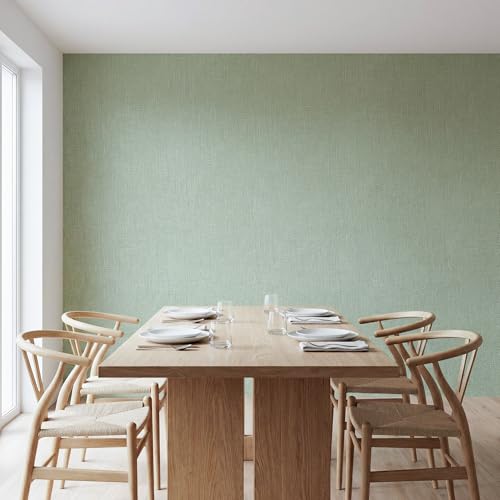 WADILE Grasscloth Peel and Stick Wallpaper 15.7in x 78.7in Light Green | Textured contact paper, Faux linen, Vinyl material, Cabinets, Self adhesive - color: Light Green, size: 15.7" x 78.7"