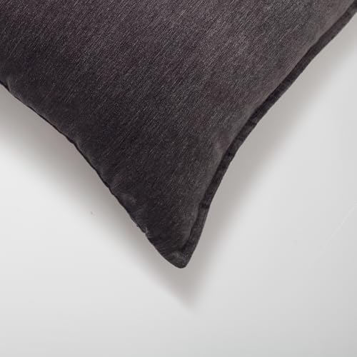 Woven Jacquard Throw Pillow Cover, Pack of 1 Textured Decorative Cushion Covers for Sofas, Couches, Bed, Home Décor, Fade Resistant Pillow for Sofa & Couch, Eliza, Anthracite, 20x20 Inch - color: Anthracite, size: 20" x 20" (Pack of 1)