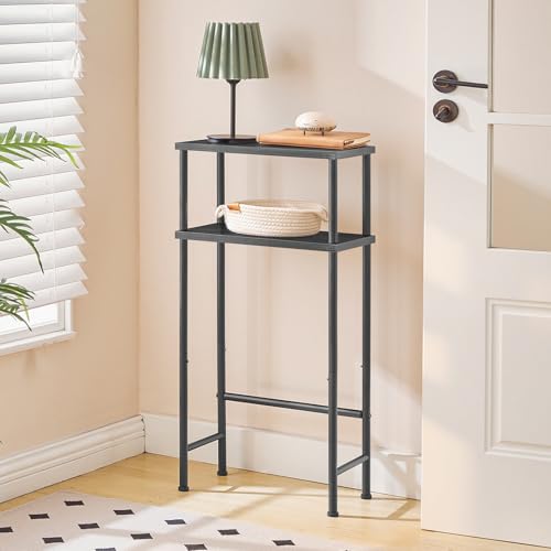 HOOBRO Narrow Console Table for Small Space, Set of 2, 15.7" Entryway Table with Storage, 2 Tier Sofa Table with 2 Shelves, Skinny Console Tables for Entryway, Hallway, Foyer, Black BB40XGP201 - color: Black