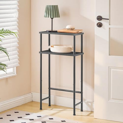 HOOBRO Narrow Console Table for Small Space, Set of 2, 15.7" Entryway Table with Storage, 2 Tier Sofa Table with 2 Shelves, Skinny Console Tables for Entryway, Hallway, Foyer, Black BB40XGP201 - color: Black