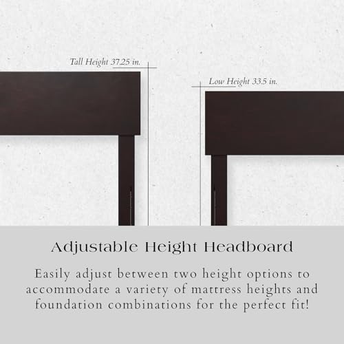 AFI, Orlando King Adjustable Modern Solid Wood Panel Headboard, Espresso - color: Espresso, size: King (U.S. Standard)