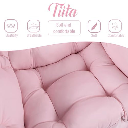 Lazy Chair with Ottoman, Comfy Reading Accent Chair, Pink | Foldable Footrest, Padded Seat and Backrest, Side Pocket for Lounging in Living Rooms, Bedrooms, Dorms and Small Spaces - color: Peach Skin Pink