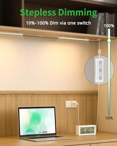 Under Cabinet Lighting Plug-in, Dimmable, 3pcs 12 Inch, 3000K - color: Warm, size: No motion sensor-3 pack