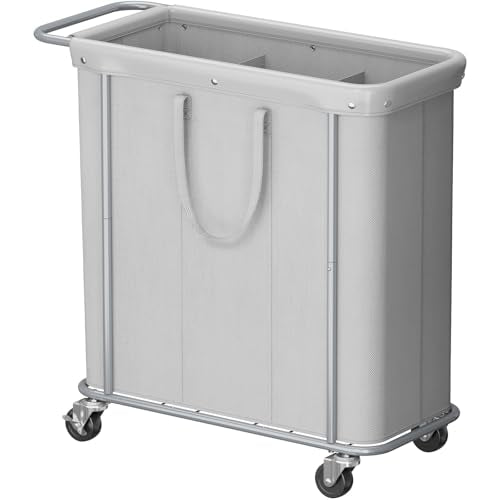 Lifewit 200L Rolling Laundry Basket with Steel Frame, Removable Bag, Silver Gray - color: Silver Gray, size: 200L