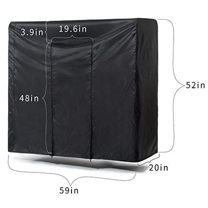 Garment Rack Cover 59" Clothes Rack Cover for Storage, Heavy Duty Dustproof Waterproof Clothes Closet Cover with 2 Full Strong Zipper, Wardrobe Rack Cover for Dance Costume, Dress, Suit（Only Cover）