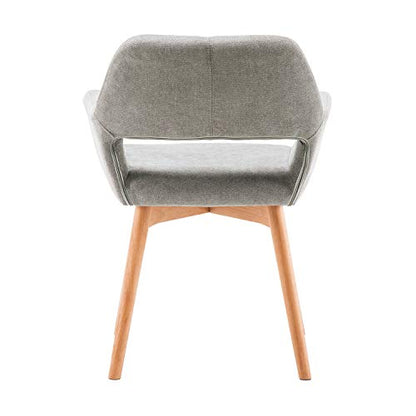 Desk Chair No Wheels Comfy Accent Chair for Living Dining Room Bedroom Vanity Chair Makeup Chair Home Office Mid Century Modern Upholstered Armchair Sofa (Gray, 1) - color: Grey