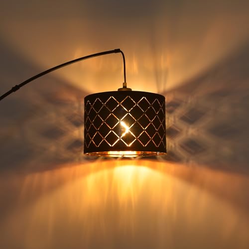 AHDWDW Dimmable Floor Lamp-3 Lights Arc Floor Lamps for Living Room,Modern Tall Standing Lamp with Black Drum Shades,Gothic Mid Century Tree Floor Lamp for Bedroom Corner,3x1000LM LED Bulbs Included - size: B