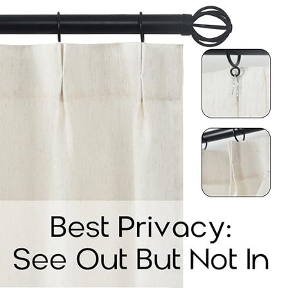 Lino Rosa Cafe Curtain 18 Inch Length Pinch Pleat Sheer Linen Farmhouse Tiny Window 1 Single Panel Curtain for Kitchen,24x18 in Long - color: Natural, size: 24"W x 18"L (Pack of 1)
