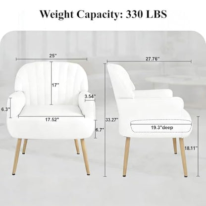 Velvet Accent Chair with Armrest, Modern Curved Back Barrel Chair, Soft Cushion Single Sofa for Living Room Bedroom Office Cafe Beige - color: Beige