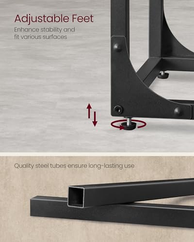 VASAGLE C-Shaped End Table, Small Sofa Side Table with Metal Frame | for Couch, Living Room, Bedroom, Bedside, Ebonized Oak and Black, BARNET Collection ULET350B42 - color: Ebonized Oak + Black