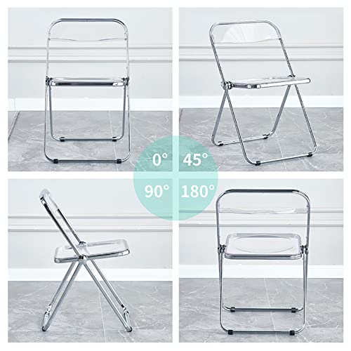 Stackable Transparent Dining Chair - Metal Frame, Plastic Accent Chair for Kitchen, Living Room, Bedroom - Space Saving, Stylish Design，Green 47x48x76cm(19x19x30inc - color: Green