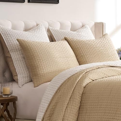 Greenland Home Fashions Homestead Modern Artisan Reversible Matelassé Pillow Sham, Standard, Natural - color: Natural, size: Standard Sham