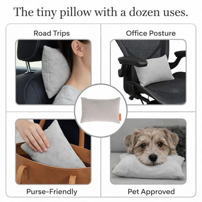 Pipsqueak Small Pillow - Mini 11 x 7 inches - Tiny Pillow for Travel, Dogs, Toddlers, Kids, Lumbar, Knees and Neck - Gray - color: Gray, size: 1 Pack, style: Non-Personalized