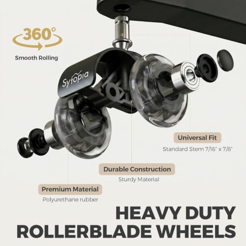 Chair Wheels Replacement, Heavy Duty Office Chair Wheels for Hardwood Floors and Carpet, Replaces Mat Rubber Office Casters Universal Accessories Set of 5 Black - color: Black-B-2 Inch