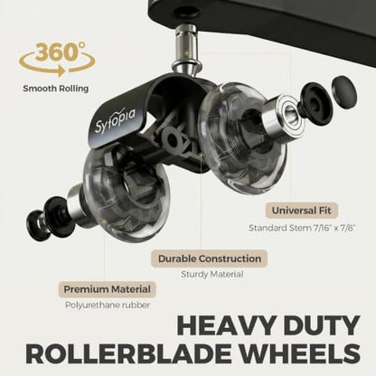 Chair Wheels Replacement, Heavy Duty Office Chair Wheels for Hardwood Floors and Carpet, Replaces Mat Rubber Office Casters Universal Accessories Set of 5 Black - color: Black-B-2 Inch