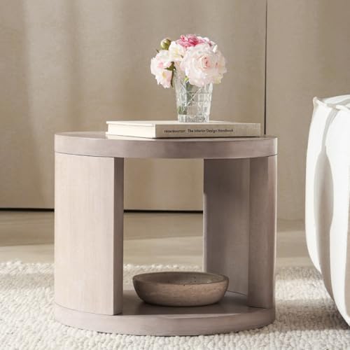 Round Nesting Coffee Table Set of 2, 31.5 and 18 in, Gray | Round coffee table set, nesting tables for living room, use separately, space-saving design - color: Grey