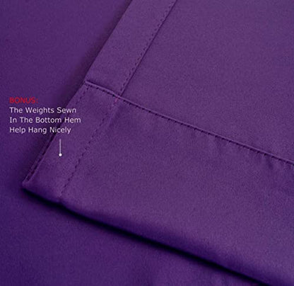 2 Panels Room Darkening Thermal Insulated Grommet Window Blackout Curtains for Bedroom 95 Inches Long Purple - color: Purple, size: 52"W x 95"L (Pack of 2)