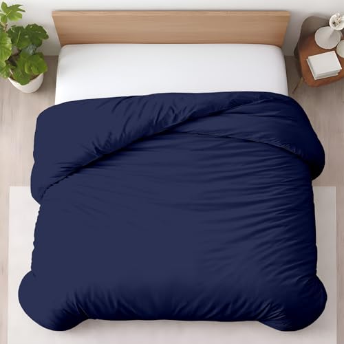 1 Pc Twin XL/Twin Duvet Cover Only-100% Egyptian Cotton 600 Thread Count Ultra Soft Premium Durable Comforter Cover Zipper Closure & Corner Ties - (Navy Blue, 68" X 90") - color: 08 - Navy Blue (No Comforter), size: Twin
