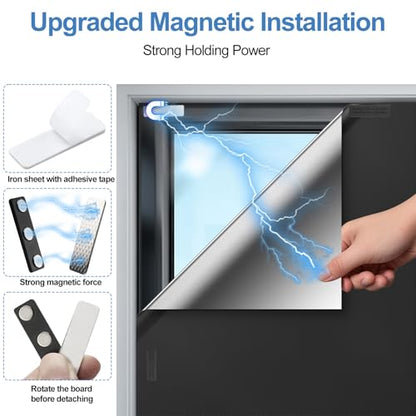 100% Magnetic Black Out Window Cover 39" x 58" Blackout Blinds No Drill, Portable Black Out Shades Blackout Curtains for Bedroom,RV,Nursery,Media Room with Strong Magnets - color: 39" X 58"
