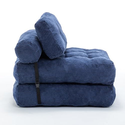 Blue Convertible Sofa Bed Folding Sofa Bed Sleeper Chair Couch Beds, Comfy Floor Beds with Pillow and Back Support, Small Couch for Bedroom, Living Room Bedroom - color: Blue