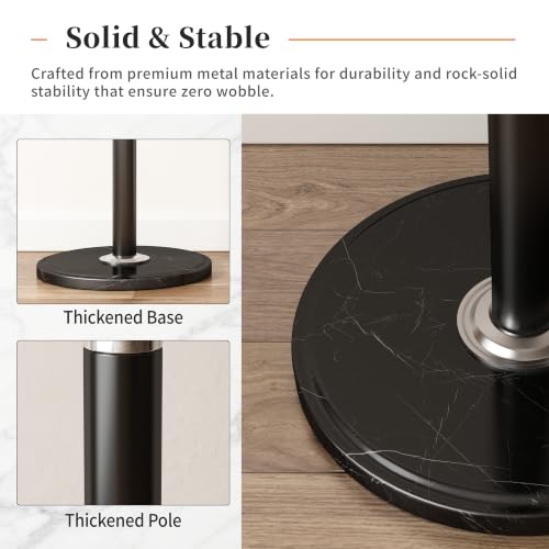 Metal Coat Rack Stand Coat Rack Freestanding with 360° Rotary,Black | Modern Coat Rack with 360° Rotary Design Sturdy Heavy Duty Hall Tree Hats Hanger Holder Stand 14 Hooks for Hallway Office - color: Black with Rotatable Hooks