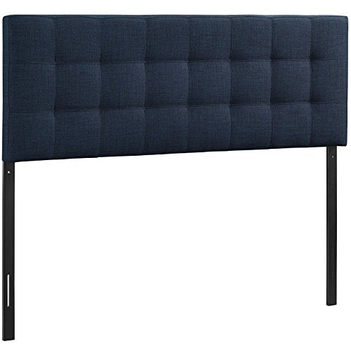 Modway Lily Tufted Linen Fabric Upholstered Queen Headboard in Navy - color: Navy, size: Queen