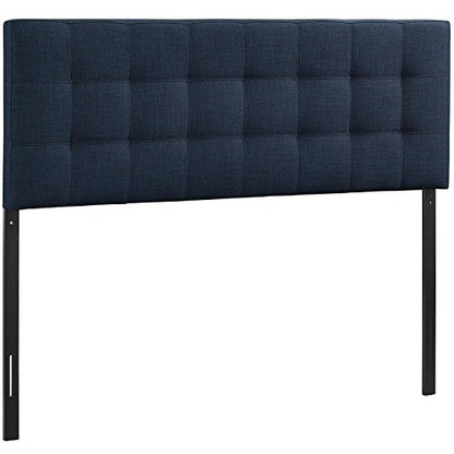 Modway Lily Tufted Linen Fabric Upholstered Queen Headboard in Navy - color: Navy, size: Queen