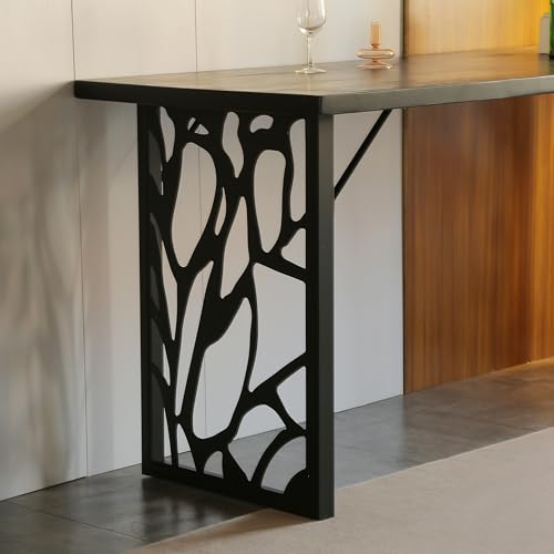 Table Legs 36 inch, Metal Counter Height Table Legs, Heavy Duty High Tall Base, Industrial Modern Furniture Legs Set of 2 with Laser Engraving Design (A)