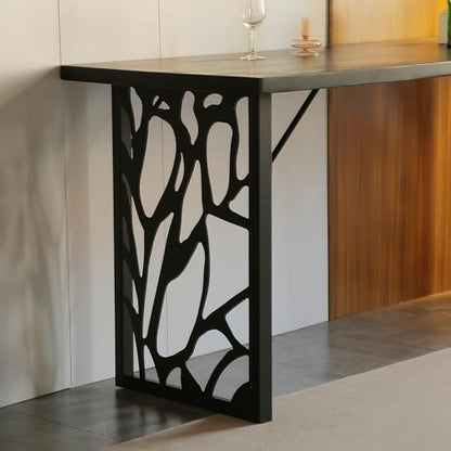 Table Legs 36 inch, Metal Counter Height Table Legs, Heavy Duty High Tall Base, Industrial Modern Furniture Legs Set of 2 with Laser Engraving Design (A)