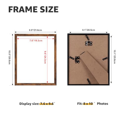 Giftgarden 8x10 Picture Frame Set of 18, Lightweight 8 by 10 Frames Bulk for Gallery Wall Photo Hanging and Tabletop Display, Rustic Brown - color: Brown*18, size: 8x10