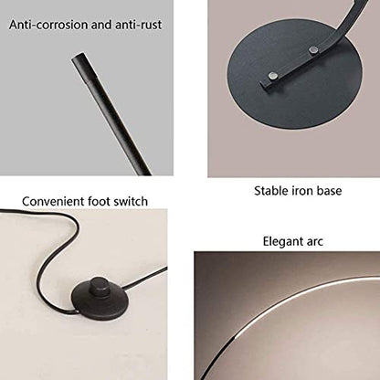 Minimalist Arc Floor Lamp with Remote Control - Dimmable LED Reading Light for Living Room, Bedroom, and Study(Gold) - size: Gold