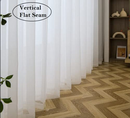 PI Transparent Sheer Curtains with Ring Top for Living Room/Bedroom 2 Panels (W52 X L145, Optical White) - color: Optical White, size: 52"W x 145"L (Pack of 2)