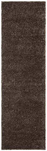 SAFAVIEH August Shag Collection Runner Rug - 2'3" x 6', Brown, Solid Design, Non-Shedding & Easy Care, 1.2-inch Thick Ideal for High Traffic Areas in Living Room, Bedroom (AUG900T) - color: Brown, size: 2'3" x 6' (Runner)