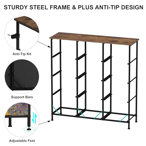 EXOTICA Dresser for Bedroom with 12 Drawers Tall Dresser & Chest of Drawers Fabric Dressers Storage Tower for Living Room Closet Hallway with Wooden Top and Metal Frame - size: 39.1"D x 11.8"W x 39.4"H (12 Drawers)