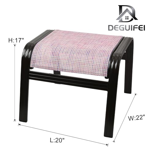 Assembled Patio Outdoor Ottoman Set of 2 Aluminum Outdoor Footstool Pink - color: 2 Pieces-pink