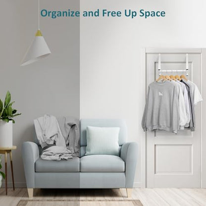 Optish Foldable Over The Door Clothes Hanger, Space Saving Small Clothes Rack Door Hangers for Clothing, 2Pack, White - size: 2 Pack