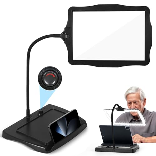 Magnifying Glass with Light and Stand 50 Ultra-Bright LEDs Large Magnifying Lamp with Light Magnifying Glass on Stand Hand-Free with 360° Flexible Gooseneck for Close Work Reading Repair Crafts | Magnifying Lamp with Light Magnifying Glass on Stand Hand-F