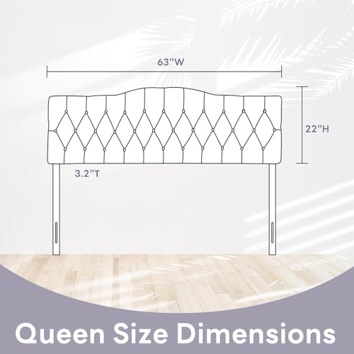 Iroomy Upholstered Queen Headboard, Button Diamond Tufted Headboard with Adjustable Height and Solid Wood Leg, Velvet Padded Headboards for Queen Size Bed, Modern Head Board, Pink - color: Pink, size: Queen
