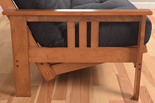 Kodiak Furniture Monterey Futon Set, No Drawers, with Barbados Base and Marmont Mocha Mattress - color: Marmont Mocha, size: No Drawers, style: Barbados Finish