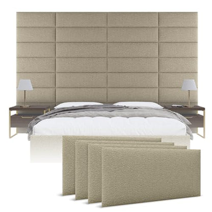 Vänt Wall Mounted Headboard Panels, King/Twin, Boucle Beige - color: Boucle Beige, size: 39"