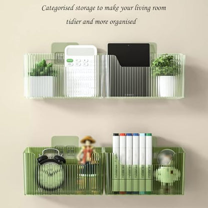 Lae Nuvole Adhesive Cabinet Door Organizer, 2 Pack Wall Shower Caddy, Clear | 4 Adhesive Straps, No Drill Wall Mount, Renter Friendly, BPA-free Stackable; Fits Bathroom, Kitchen, Apartment, Pantry, RVs - color: Clear