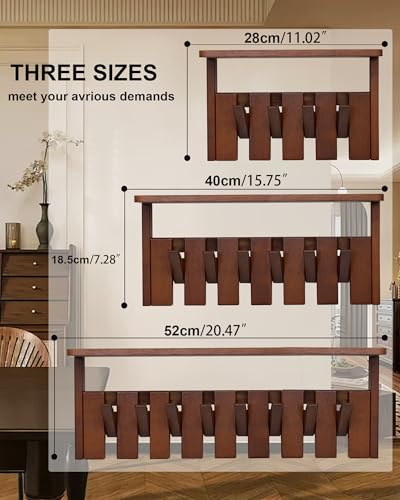 Wooden Coat Rack Wall Mount with Shelf, Heavy Duty Entryway Organizer with 8 Hooks,Coat Hooks Hanger for Coats, Hats, Bags & Towels, Walnut Wall Hanger for Hallway, Bedroom, Kitchen (8 Hooks) - size: 8 Hooks