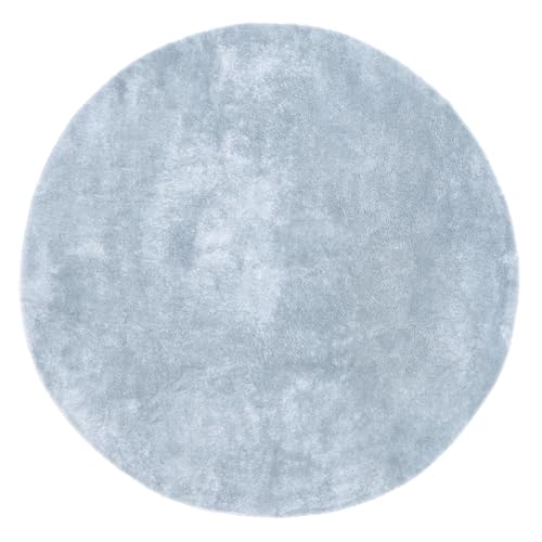 nuLOOM Loni Light Blue Solid Washable Area Rug, 4' Round - color: Light Blue, size: 4' (Round)