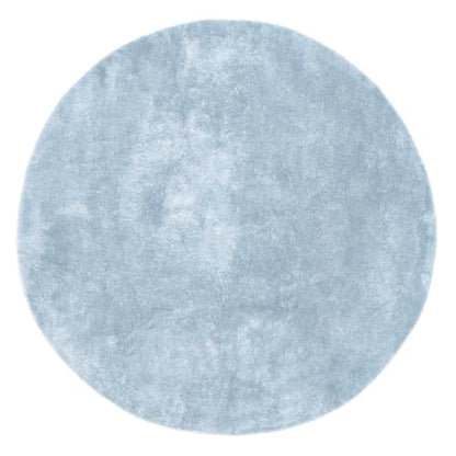 nuLOOM Loni Light Blue Solid Washable Area Rug, 4' Round - color: Light Blue, size: 4' (Round)