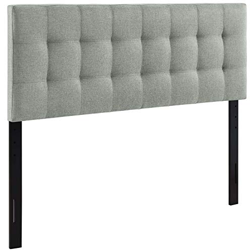 Modway AMZ-5041 Lily Tufted Linen Fabric Upholstered Queen Headboard in Gray - color: Gray, size: Queen